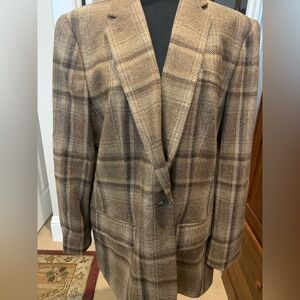 NWOT! Lauren Ralph Lauren Plaid Blazer in Brown and Tan